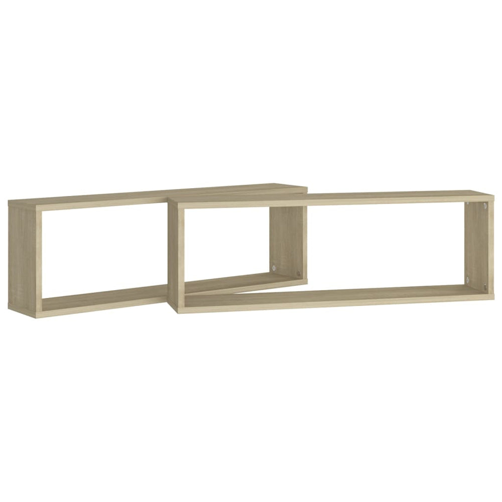Wandschappen kubus 2 st 80x15x26,5 cm spaanplaat sonoma eiken MeubelReus
