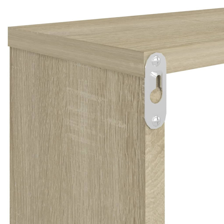 Wandschappen kubus 2 st 80x15x26,5 cm spaanplaat sonoma eiken MeubelReus
