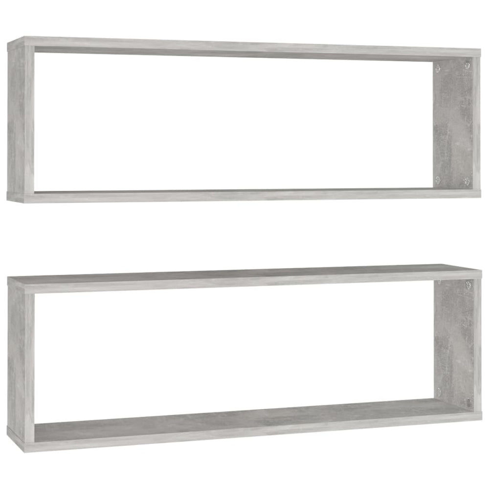 Wandschappen kubus 2 st 80x15x26,5 cm spaanplaat betongrijs MeubelReus