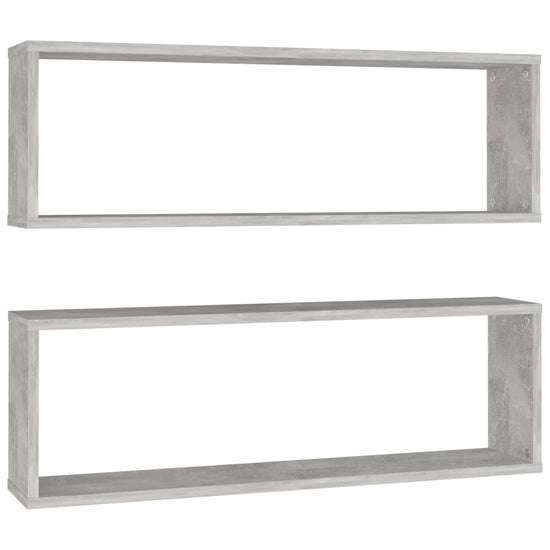 Wandschappen kubus 2 st 80x15x26,5 cm spaanplaat betongrijs MeubelReus