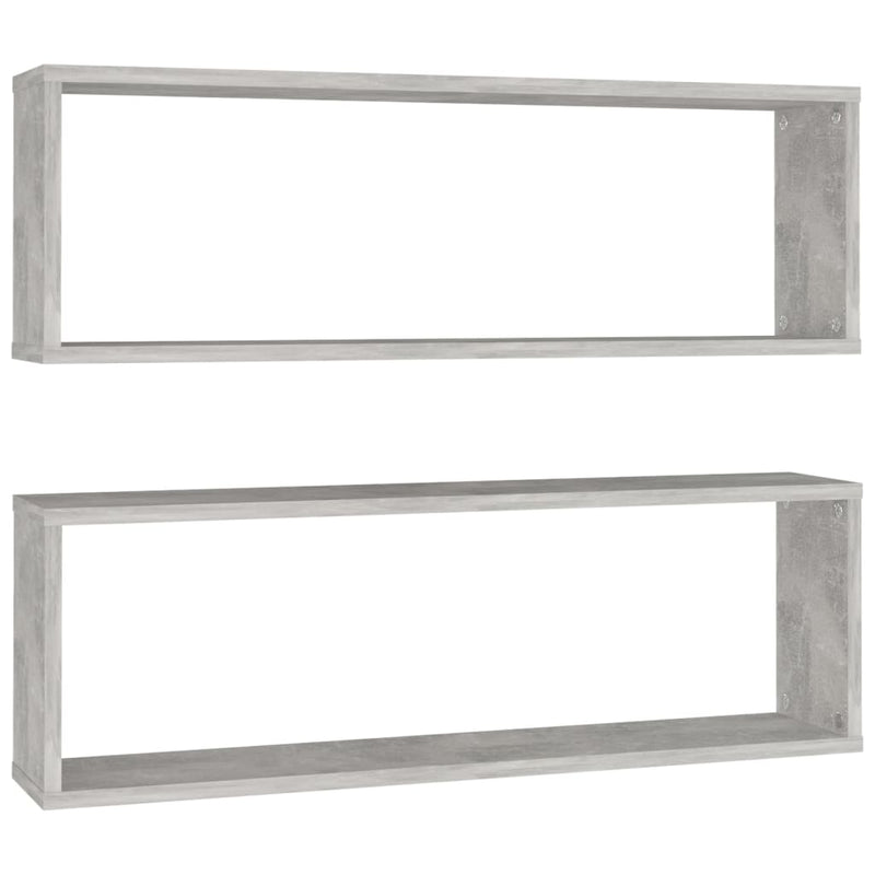 Wandschappen kubus 2 st 80x15x26,5 cm spaanplaat betongrijs MeubelReus