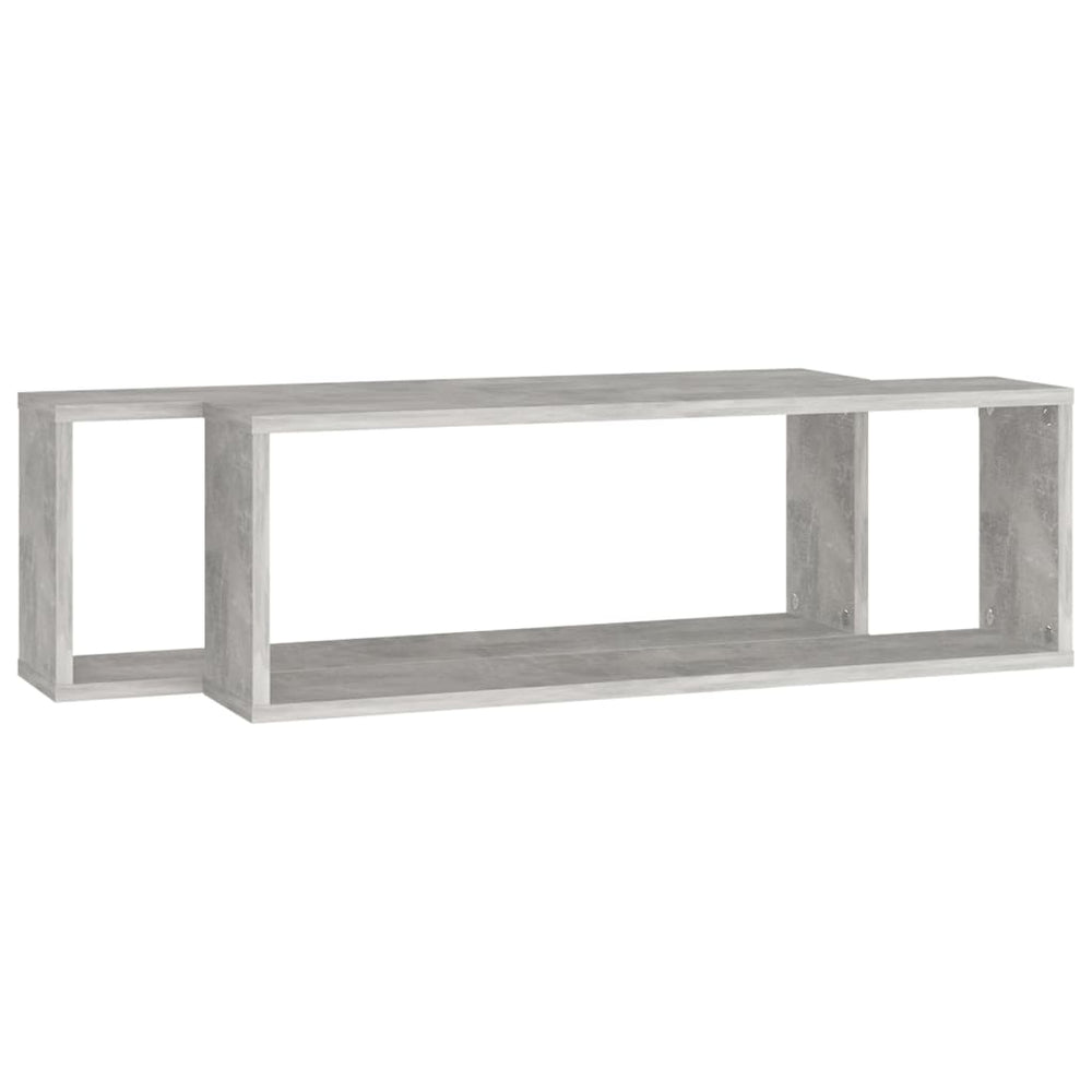 Wandschappen kubus 2 st 80x15x26,5 cm spaanplaat betongrijs MeubelReus
