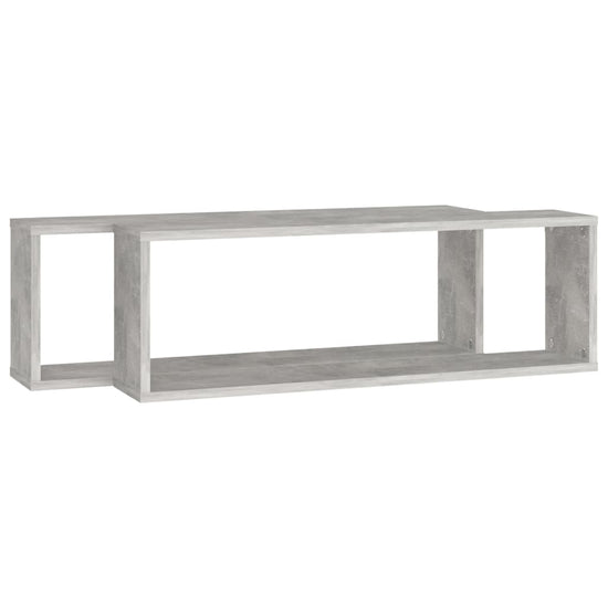 Wandschappen kubus 2 st 80x15x26,5 cm spaanplaat betongrijs MeubelReus
