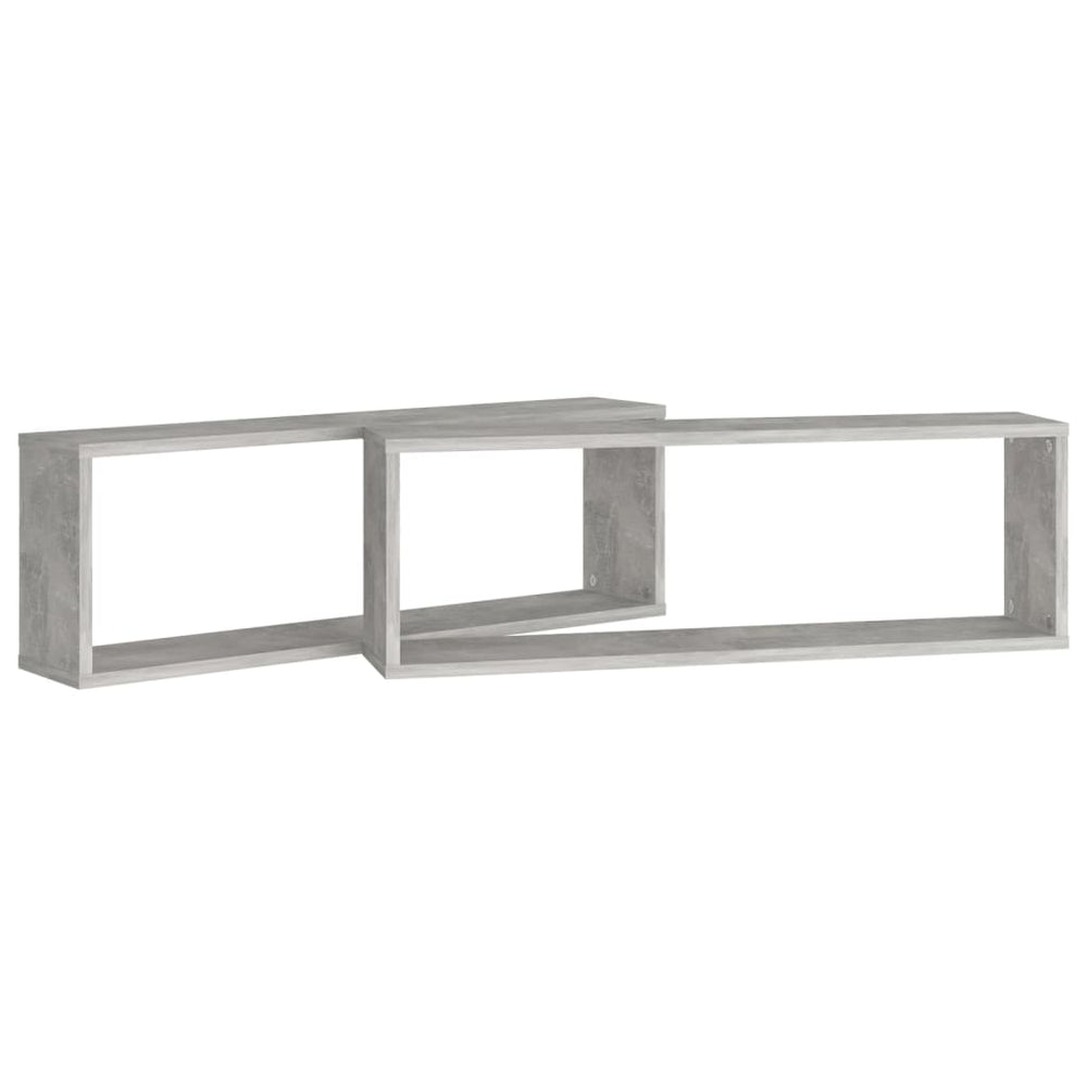 Wandschappen kubus 2 st 80x15x26,5 cm spaanplaat betongrijs MeubelReus