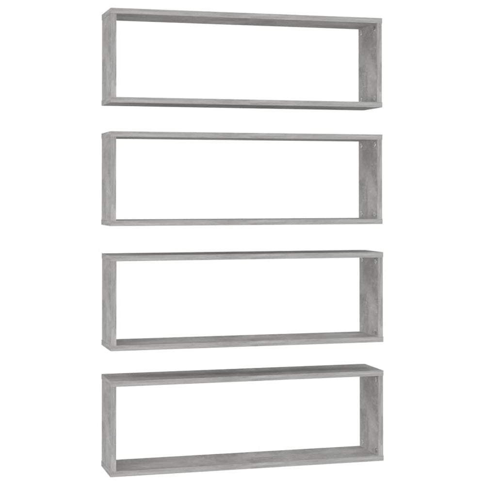 Wandschappen kubus 4 st 80x15x26,5 cm spaanplaat betongrijs MeubelReus