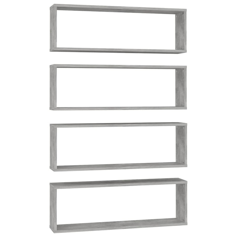 Wandschappen kubus 4 st 80x15x26,5 cm spaanplaat betongrijs MeubelReus