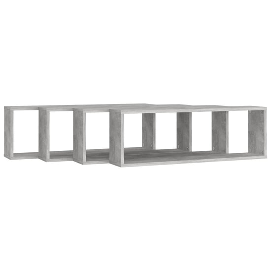 Wandschappen kubus 4 st 80x15x26,5 cm spaanplaat betongrijs MeubelReus