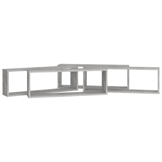 Wandschappen kubus 4 st 80x15x26,5 cm spaanplaat betongrijs MeubelReus