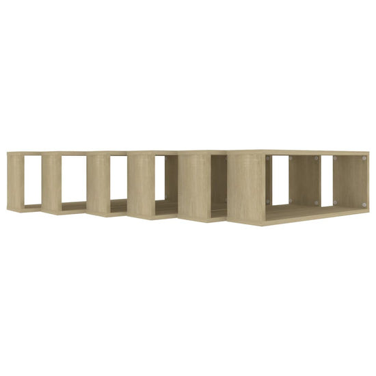 Wandschappen kubus 6 st 60x15x23 cm spaanplaat sonoma eiken MeubelReus