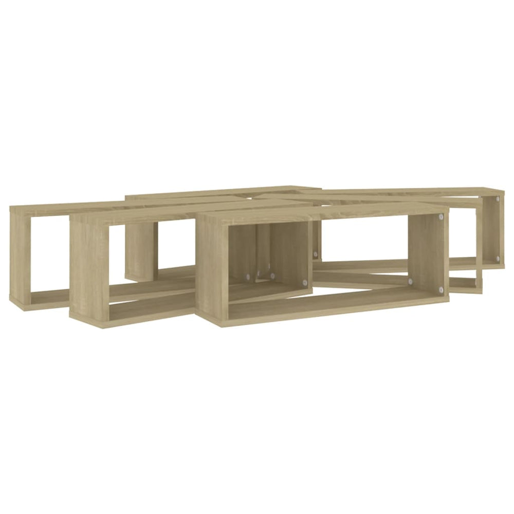 Wandschappen kubus 6 st 60x15x23 cm spaanplaat sonoma eiken MeubelReus