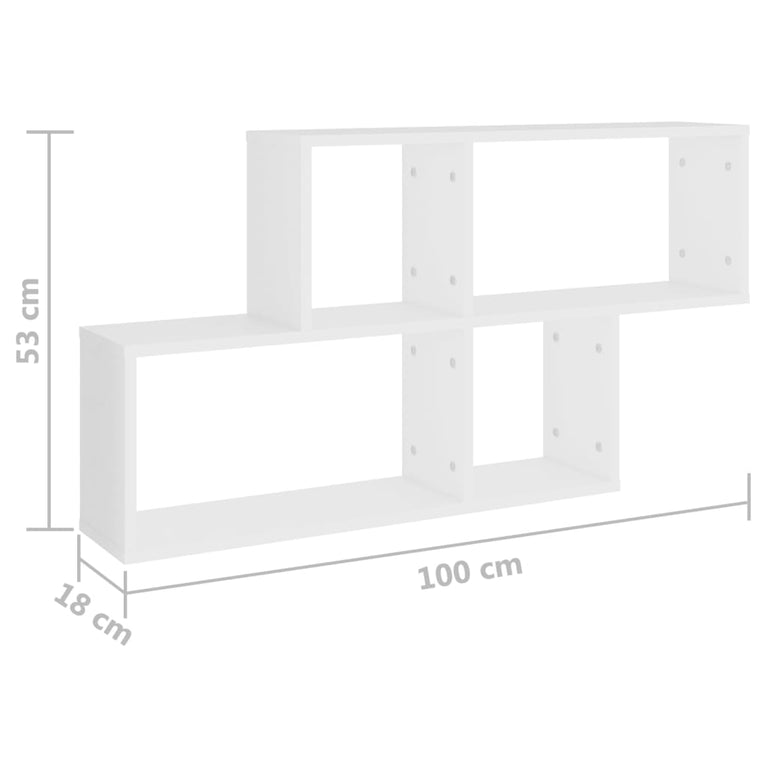 Wandschap 100x18x53 cm bewerkt hout wit MeubelReus