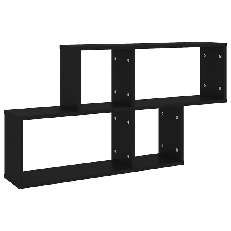 Wandschap 100x18x53 cm spaanplaat zwart MeubelReus