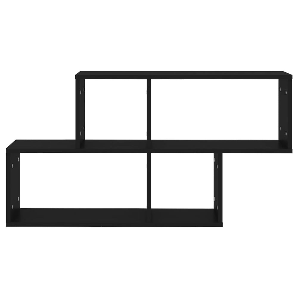 Wandschap 100x18x53 cm spaanplaat zwart MeubelReus