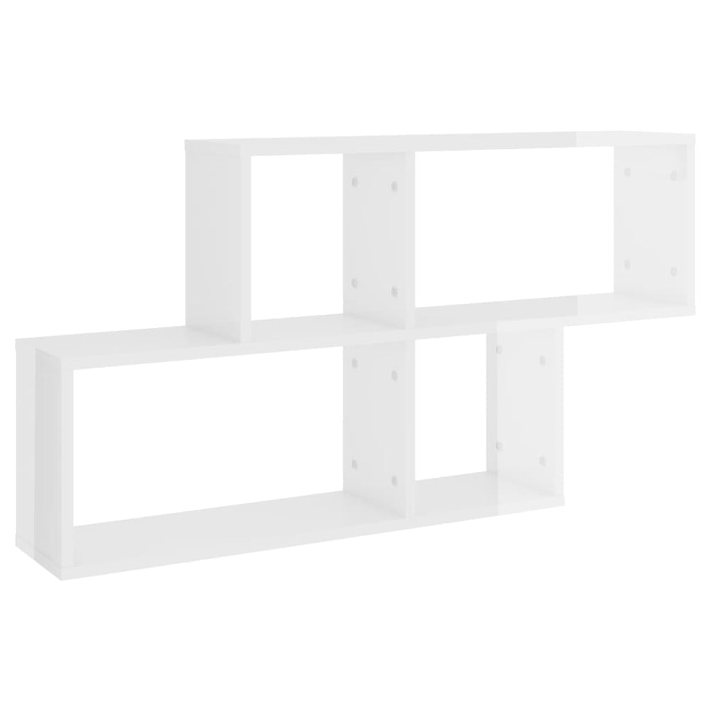 Wandschap 100x18x53 cm spaanplaat hoogglans wit MeubelReus