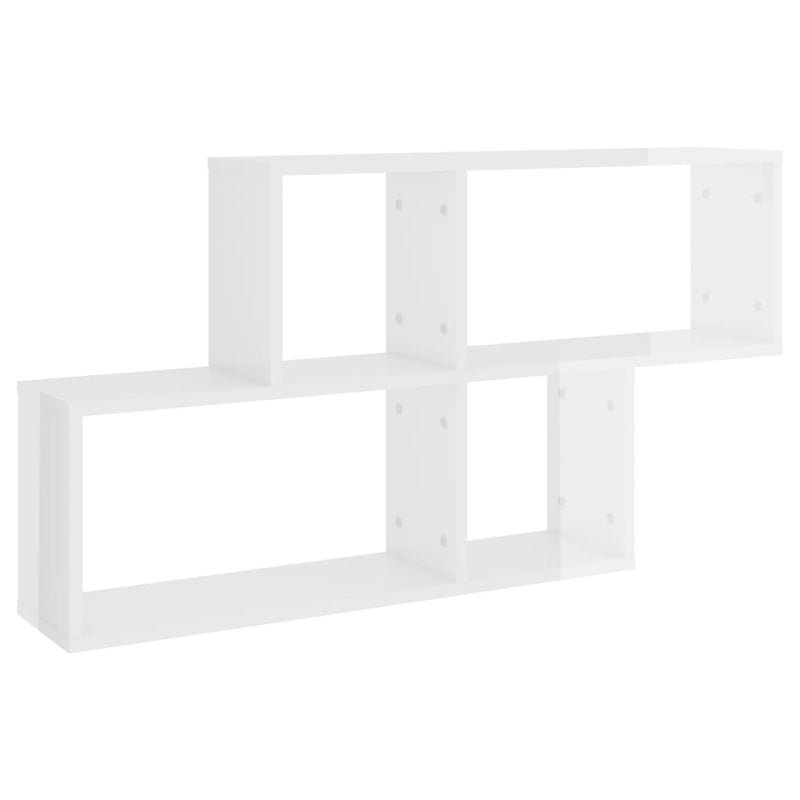 Wandschap 100x18x53 cm spaanplaat hoogglans wit MeubelReus