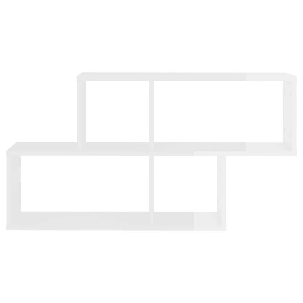 Wandschap 100x18x53 cm spaanplaat hoogglans wit MeubelReus