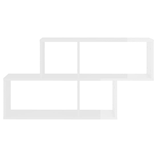 Wandschap 100x18x53 cm spaanplaat hoogglans wit MeubelReus