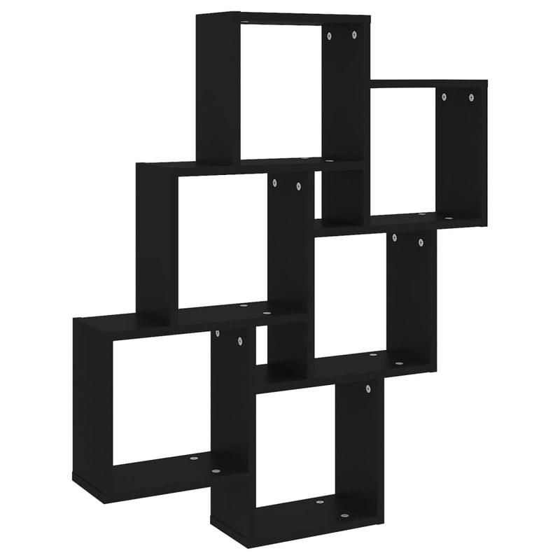 Wandschap kubus 78x15x93 cm spaanplaat zwart MeubelReus