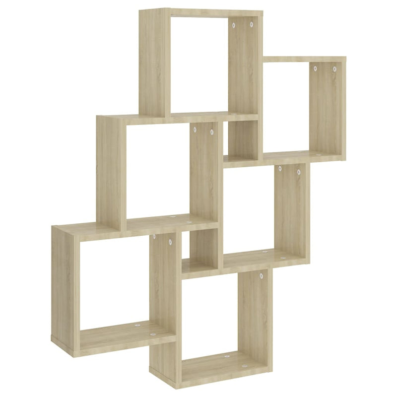 Wandschap kubus 78x15x93 cm spaanplaat sonoma eiken MeubelReus