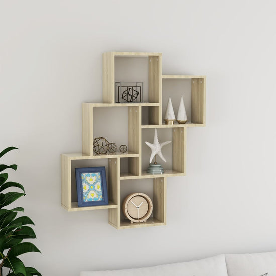 Wandschap kubus 78x15x93 cm spaanplaat sonoma eiken MeubelReus