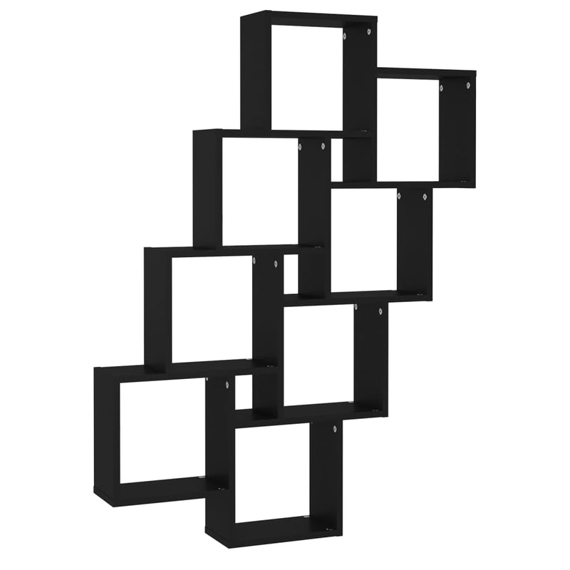 Wandschap kubus 90x15x119 cm spaanplaat zwart MeubelReus