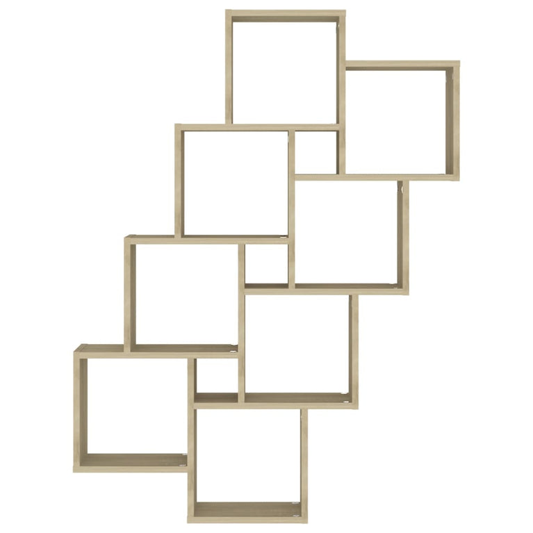 Wandschap kubus 90x15x119 cm spaanplaat sonoma eikenkleurig