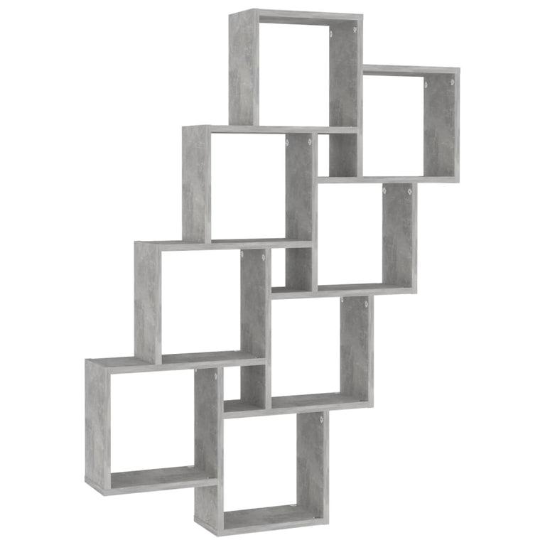 Wandschap kubus 90x15x119 cm spaanplaat betongrijs MeubelReus