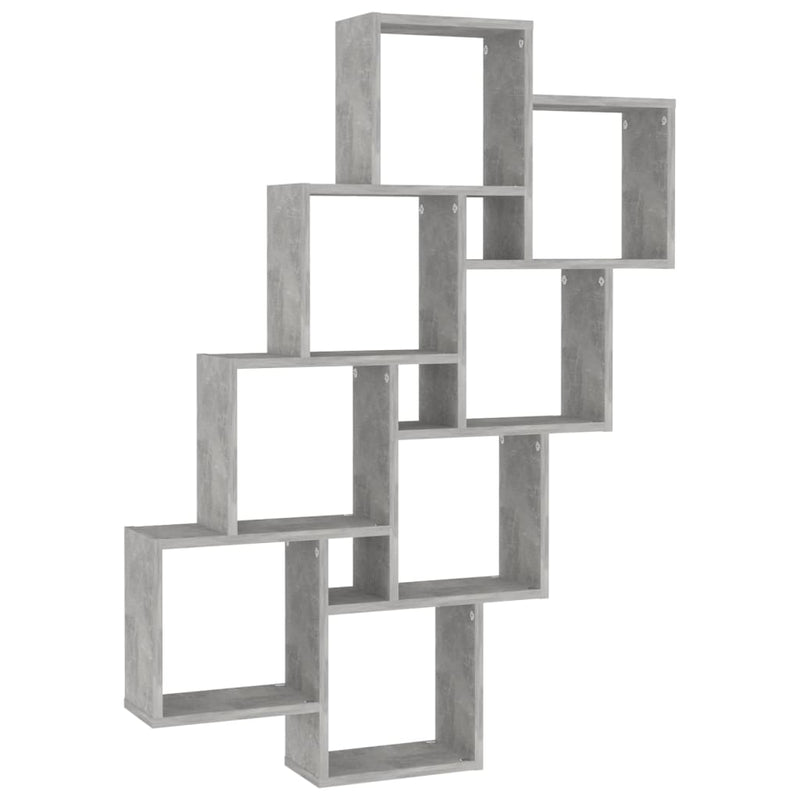 Wandschap kubus 90x15x119 cm spaanplaat betongrijs MeubelReus