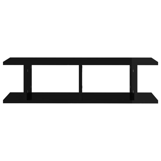 Wandschappen 2 st 75x18x20 cm bewerkt hout hoogglans zwart MeubelReus