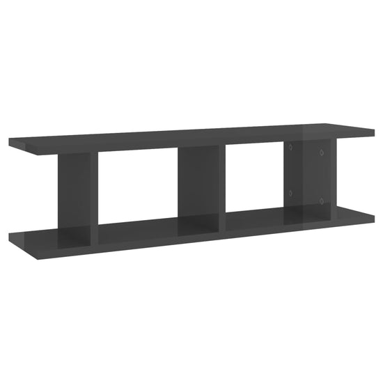Wandschappen 2 st 75x18x20 cm bewerkt hout hoogglans grijs MeubelReus