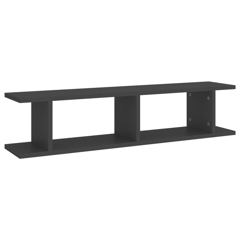 Wandschappen 2 st 90x18x20 cm spaanplaat grijs MeubelReus