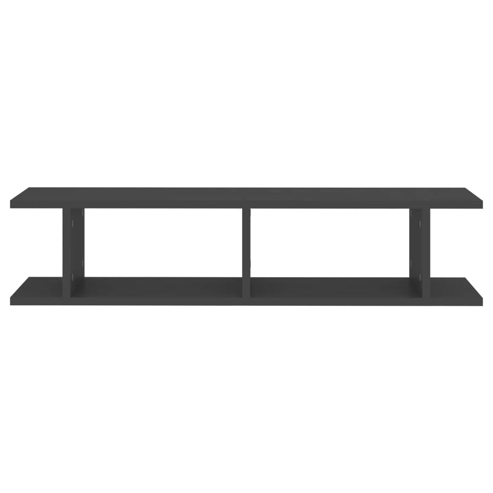 Wandschappen 2 st 90x18x20 cm spaanplaat grijs MeubelReus
