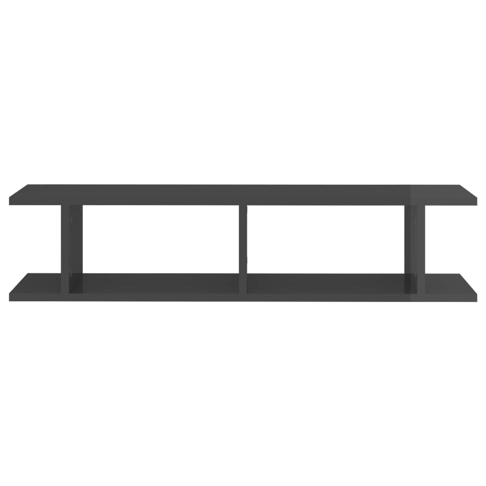 Wandschappen 2 st 90x18x20 cm spaanplaat hoogglans grijs MeubelReus