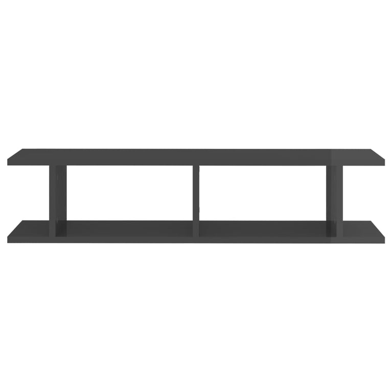 Wandschappen 2 st 90x18x20 cm spaanplaat hoogglans grijs MeubelReus