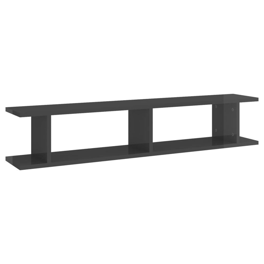 Wandschappen 2 st 105x18x20 cm spaanplaat hoogglans grijs MeubelReus