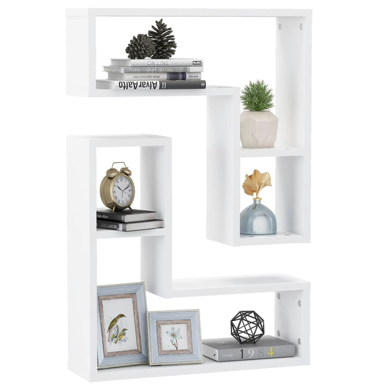 Wandschappen 2 st 50x15x50 cm spaanplaat wit MeubelReus