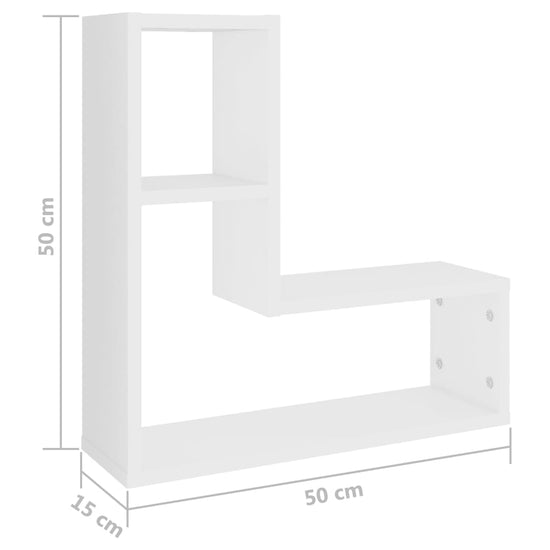 Wandschappen 2 st 50x15x50 cm spaanplaat wit MeubelReus