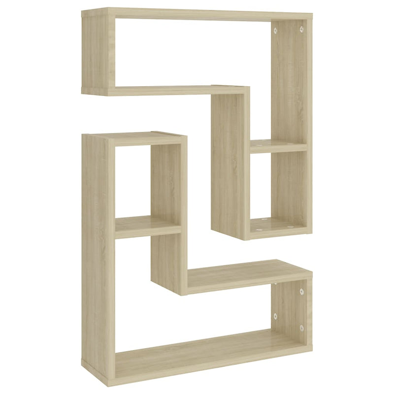 Wandschappen 2 st 50x15x50 cm spaanplaat sonoma eikenkleurig MeubelReus