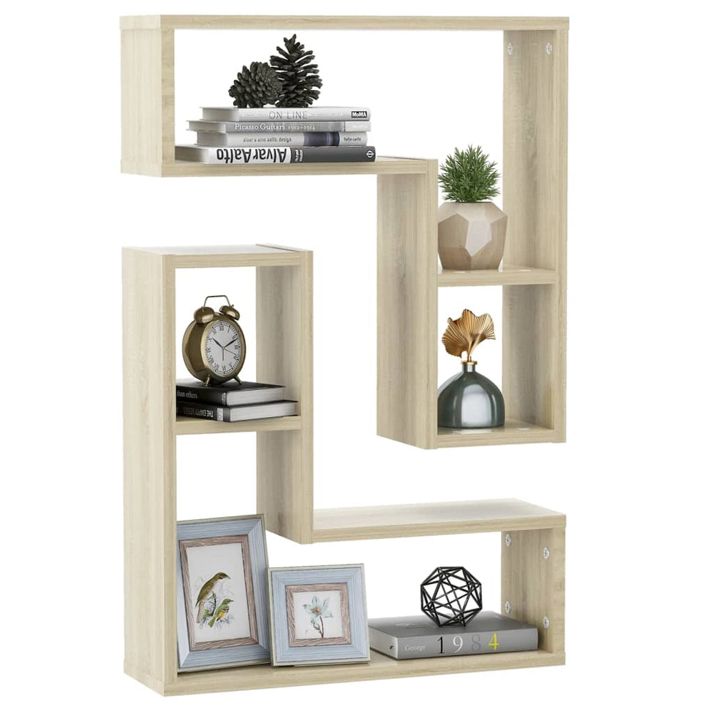Wandschappen 2 st 50x15x50 cm spaanplaat sonoma eikenkleurig MeubelReus