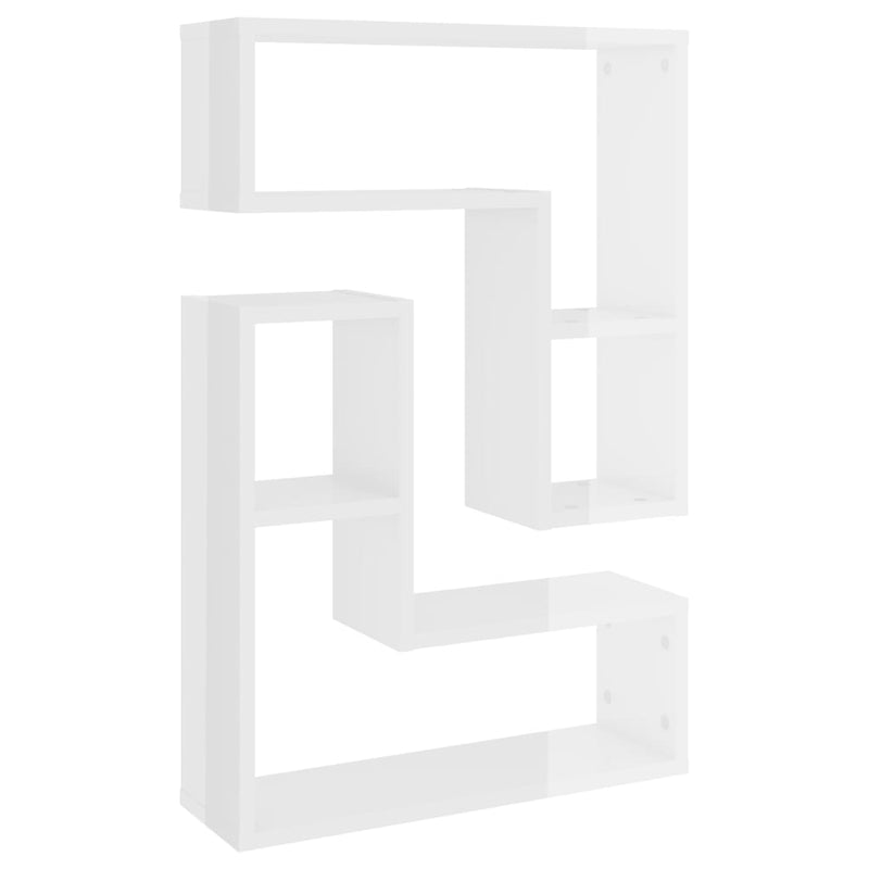 Wandschappen 2 st 50x15x50 cm spaanplaat hoogglans wit MeubelReus