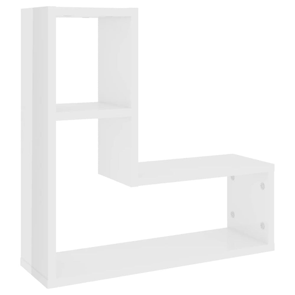 Wandschappen 2 st 50x15x50 cm spaanplaat hoogglans wit MeubelReus