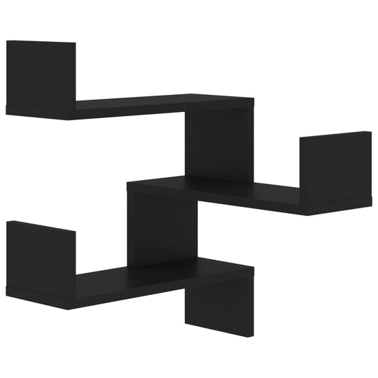 Hoekwandschappen 2 st 40x40x50 cm spaanplaat zwart MeubelReus