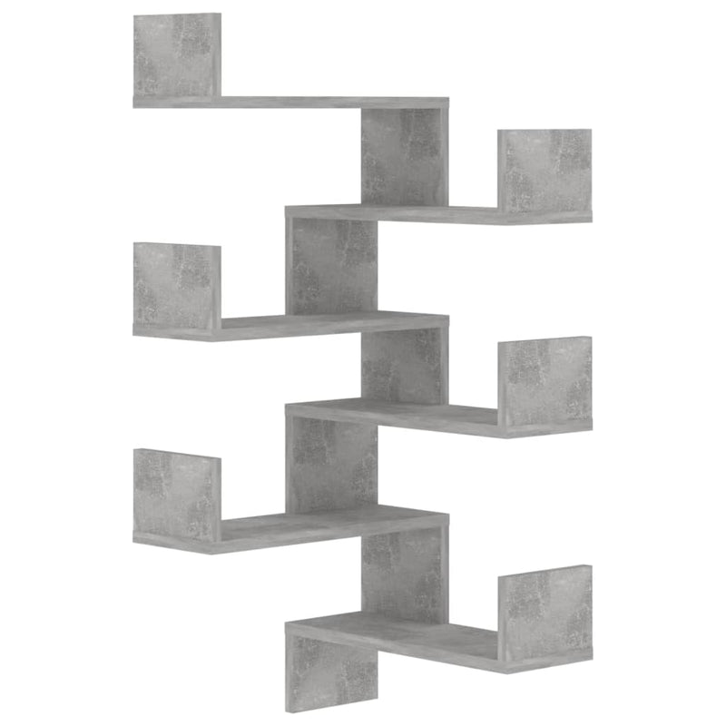 Hoekwandschappen 2 st 40x40x50 cm spaanplaat betongrijs MeubelReus