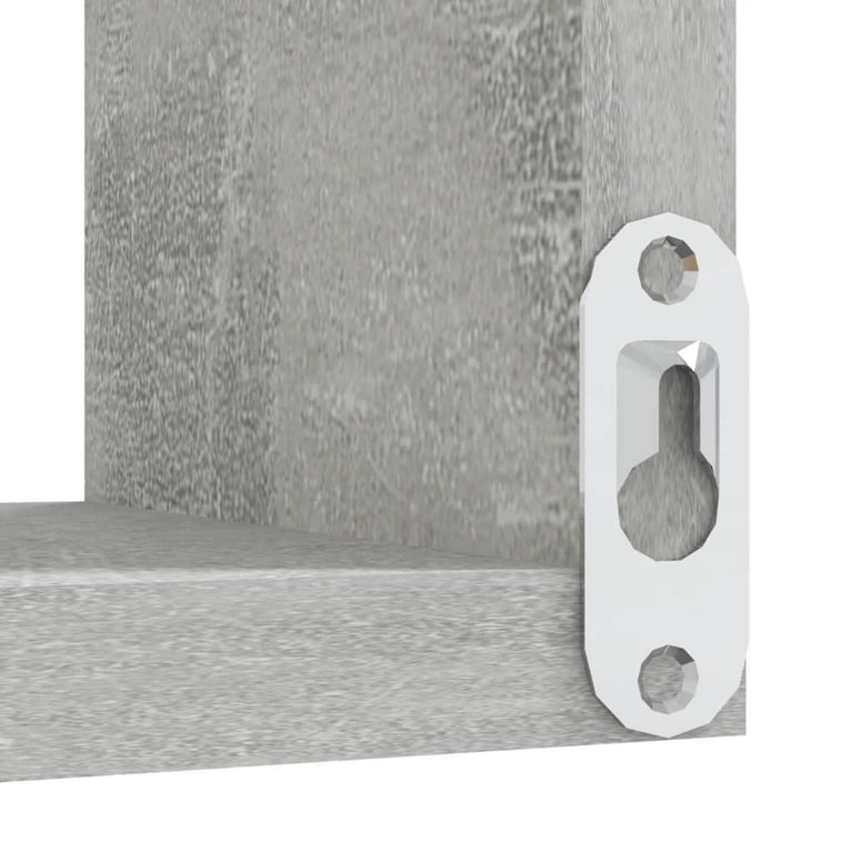 Hoekwandschappen 2 st 40x40x50 cm spaanplaat betongrijs MeubelReus
