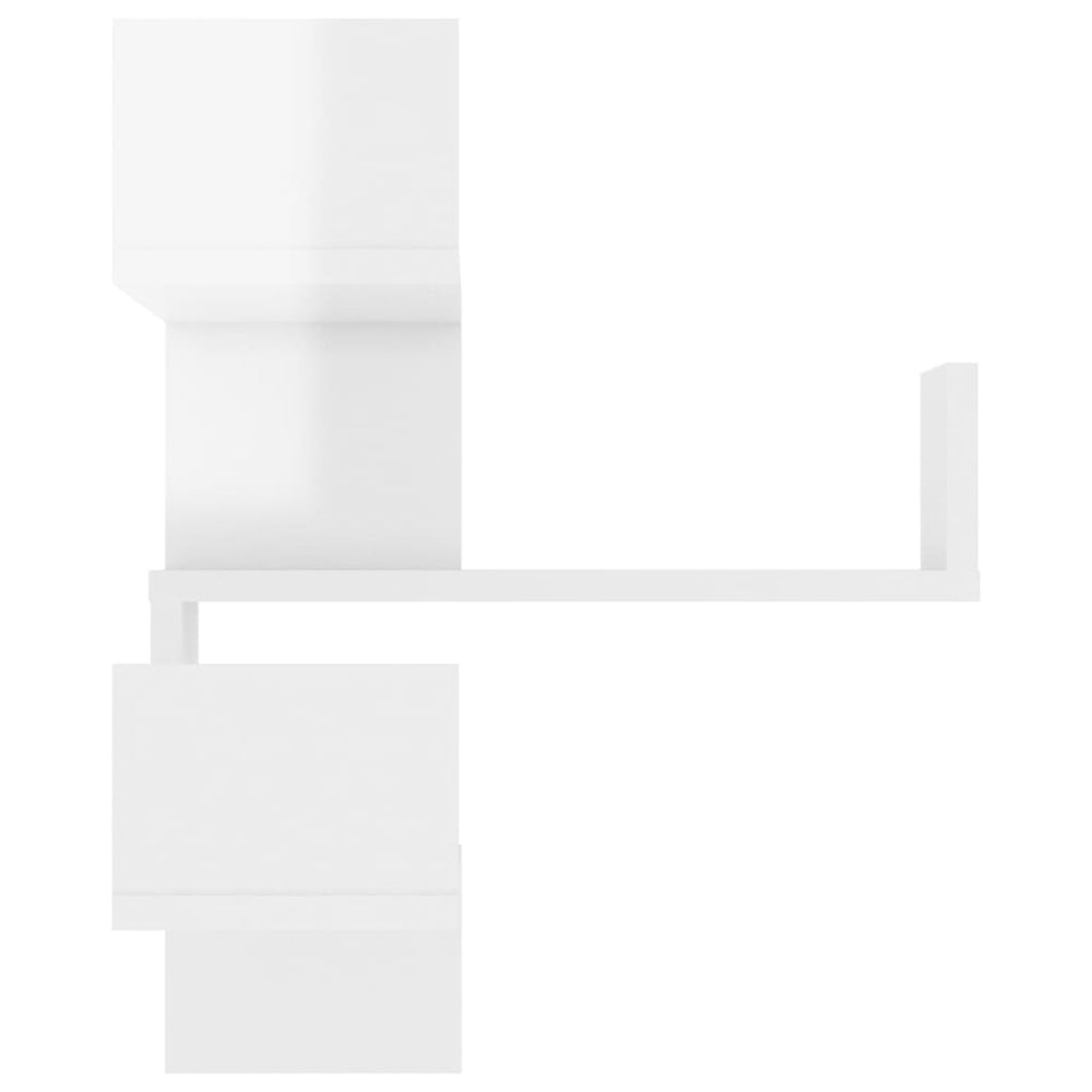 Hoekwandschappen 2 st 40x40x50 cm spaanplaat hoogglans wit MeubelReus