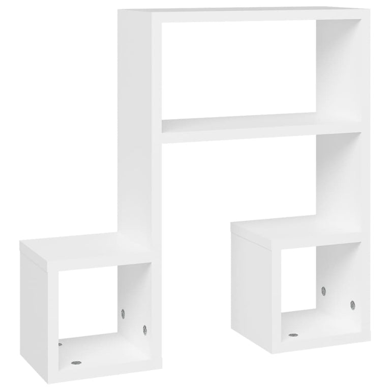 Wandschappen 2 st 50x15x50 cm bewerkt hout wit MeubelReus