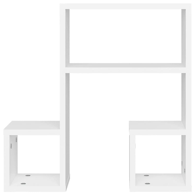 Wandschappen 2 st 50x15x50 cm bewerkt hout wit MeubelReus