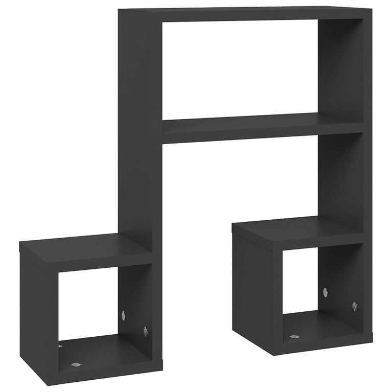 Wandschappen 2 st 50x15x50 cm spaanplaat grijs MeubelReus