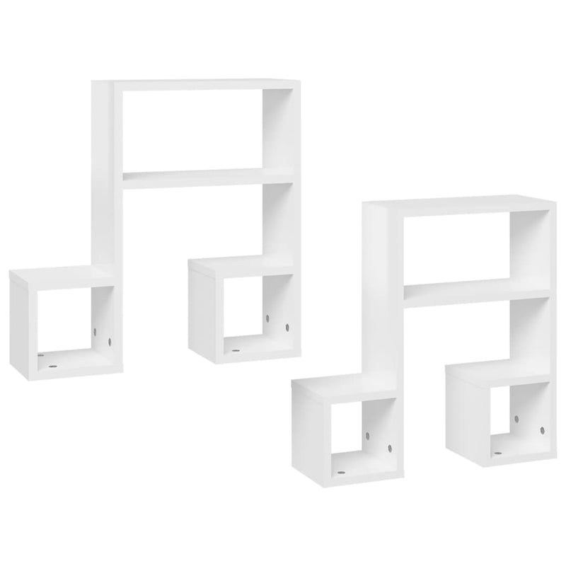Wandschappen 2 st 50x15x50 cm spaanplaat hoogglans wit MeubelReus