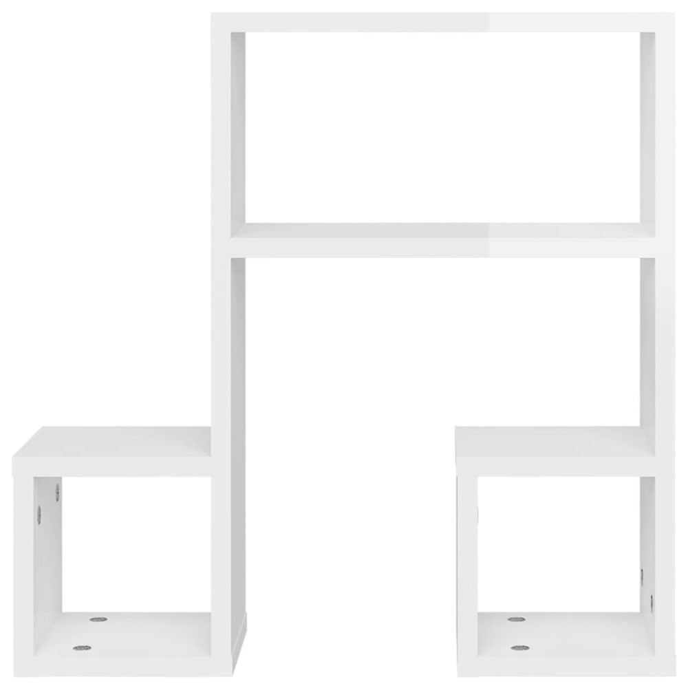 Wandschappen 2 st 50x15x50 cm spaanplaat hoogglans wit MeubelReus